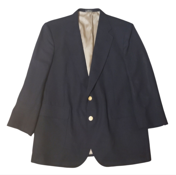 New Castle & York Vintage Men's Suit Jacket Navy Blue Size 44R